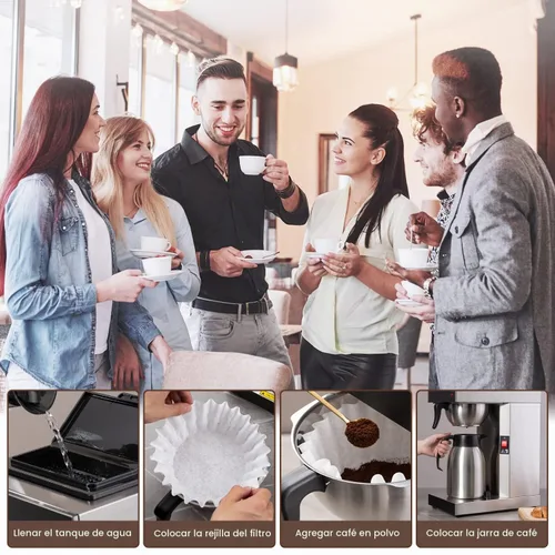 Vista 8 de SYBO Cafetera comercial de 12 tazas con jarra térmica de 74 onzas