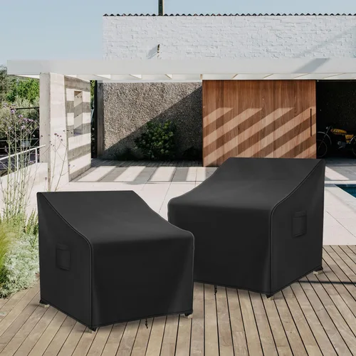 Vista 6 de Richwon Fundas impermeables para muebles de patio para sillas, fundas para sillas de césped al aire libre, paquete de 2, fundas para sillas de patio