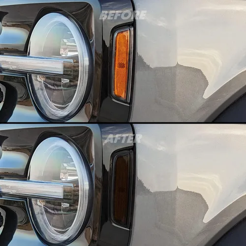 Vista 9 de SlickMod Tinte de humo de vinilo precortado para faros Ford Bronco 2021-2023 (20% humo oscuro, 1. faro)