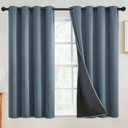 Vista 92 de SimpleHome - Cortinas opacas 100% para recámara, cortinas de ventana con ojales beige, con aislamiento térmico, cortinas de oscurecimiento