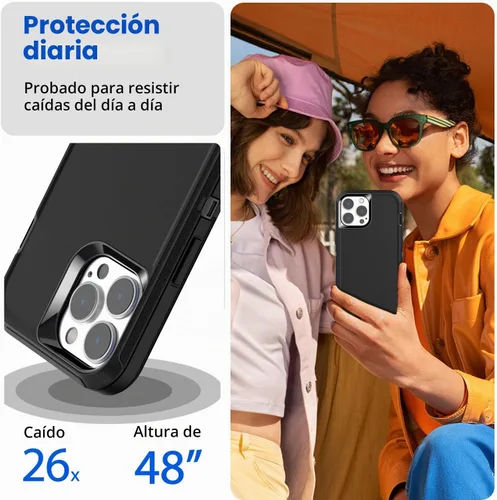 Vista 3 de AICase Funda para iPhone 13 Pro Max/12 Pro Max con protector de vidrio, protección contra caídas de alta resistencia, cuerpo completo, a prueba