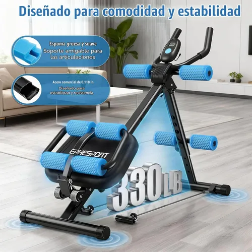 Vista 2 de EPHESPORT 2-in-1 Crunch & Sit-Up Ab Machine with Knee & Back Protection