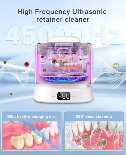 Vista 4 de Máquina limpiadora de retenedores ultrasónicos, cápsula de limpieza dental, máquina limpiadora de retenedores sónicos con temporizador digital