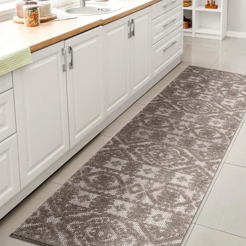 Vista 9 de JONATHAN Y Alfombra mediterránea para interiores y exteriores, 2 x 8 pies, color beige, pelo alto y bajo para patio trasero, patio, porche, fácil