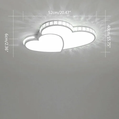Vista 4 de Lámparas de techo LED creativas de 20.47 pulgadas, lámparas modernas de acrílico de montaje empotrado, luz de techo en forma de corazón, iluminación