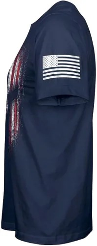 Vista 3 de Camiseta patriótica espartana estadounidense para hombre