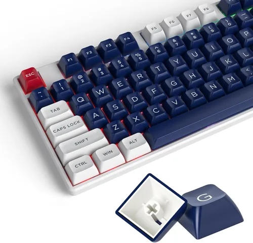 Vista 37 de Owpkeenthy Teclas de carbono retro perfil SA de 150 teclas personalizadas de ABS Doubleshot Juego de teclas con barra espaciadora dividida