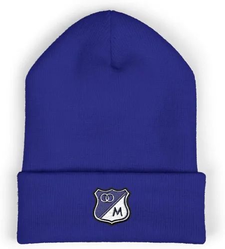 Vista 7 de Millonarios FC - Gorro clásico bordado con puños, sombrero de invierno único para fanáticos del fútbol 'El Ballet Azul', para hombre y mujer