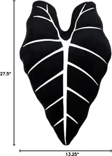 Vista 6 de Green Philosophy Co. Almohada de hoja de Frydek Alocasia - Obsidiana