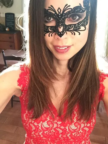 Vista 5 de Disfraz de encaje de tatuaje para Halloween, fiesta veneciana, máscara de mascarada para mujer, espectáculo de cosplay, 1 unidad
