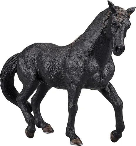 Vista 2 de MOJO Figura pintada a mano con réplica de juguete de caballo realista negra andaluza