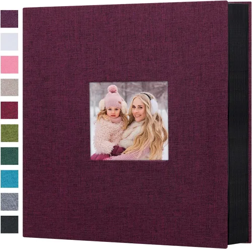 Vista 14 de Mublalbum Álbum de fotos pequeño de 4 x 6 pulgadas, 100 fotos, cubierta de lino, libro de fotos con bolsillos horizontales para boda, aniversario