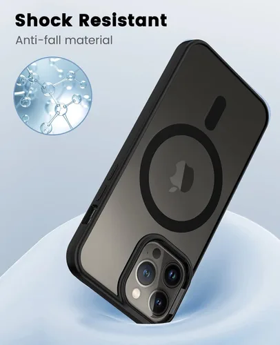 Vista 3 de Funda para iPhone 13 Pro compatible con MagSafe, funda magnética transparente para iPhone 13 Pro con funda protectora delgada a prueba de golpes