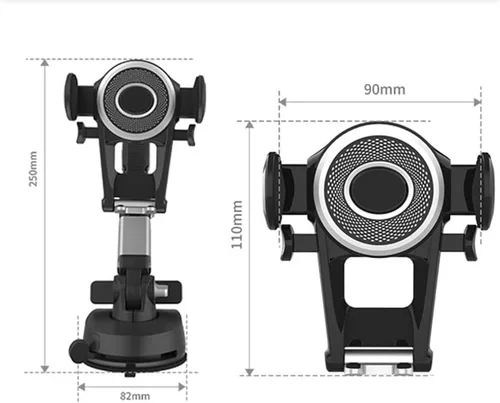 Vista 8 de Soporte de teléfono para camión, soporte de teléfono celular resistente para parabrisas de tablero, brazo largo, soporte de teléfono de coche