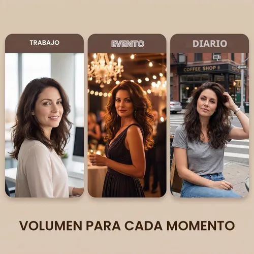 Vista 2 de Jowxsx 2 clips, piezas de peluca marrón claro para la parte superior de la cabeza, repuesto de la parte superior del cabello rizado, postizo