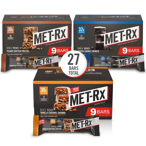 Vista 7 de MET-Rx Big 100 barras de proteínas colosales, Blueberry Cobbler, barras de reemplazo de comidas, 4