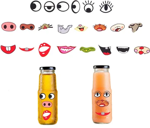 Vista 3 de Pegatinas autoadhesivas de dibujos animados para ojos, nariz y 3 rollos