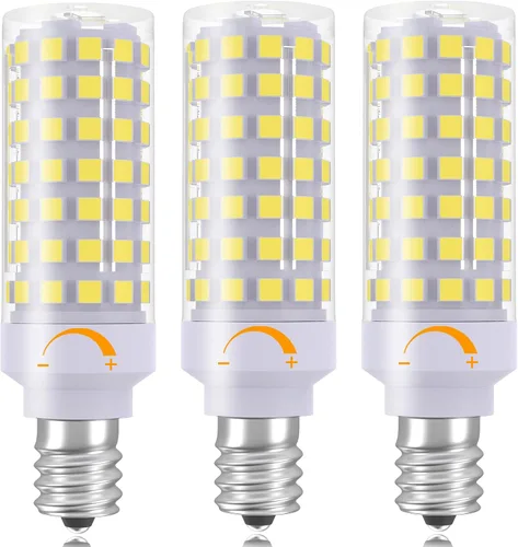 Vista 10 de Bombillas LED E12 regulables, bombilla C7 de 7 W equivalente a bombilla halógena E12 de 60 W, luz blanca diurna 6000 K, base de candelabro T6 E12
