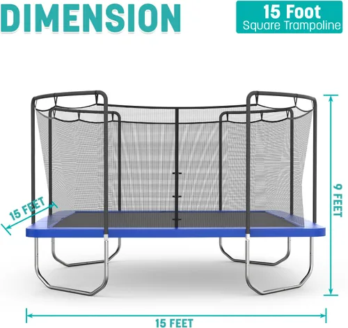 Vista 2 de Skywalker Trampolines Square Trampoline with Enclosure