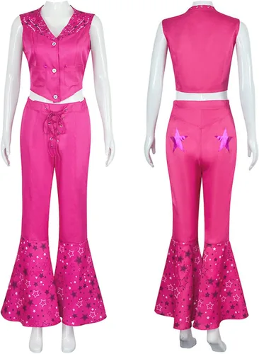 Vista 4 de BILIBOOM Disfraz de cosplay de película de bar bie, traje de princesa, conjunto completo para mujeres y niñas