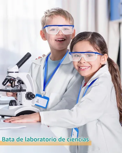 Vista 5 de 6 juegos de 18 piezas de abrigos blancos de laboratorio para niños, niñas a granel, disfraz de médico científico, abrigo de laboratorio