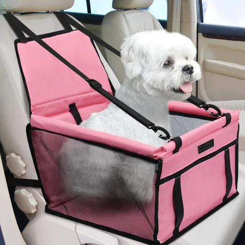 Vista 16 de Asiento de coche para perro, asiento elevador plegable para perro, impermeable, transpirable, bolsa de viaje Oxford para perros pequeños a medianos
