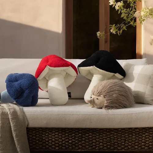 Vista 6 de Phantoscope Almohada Decorativa en Forma de Hongo, Almohadas Decorativas de Vellón Teddy Suave en Forma de Hongo, Lindo Cojín en Forma 3D para Sofá