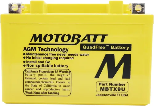 Vista 2 de MotoBatt 12 Volt 10.5 Ah MBTX9U Batería AGM sellada sin mantenimiento