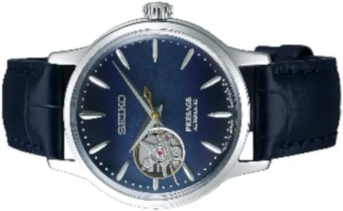 Vista 2 de SEIKO Presage Reloj automático de cuero azul con esfera azul SSA785J1, Azul, Moderno
