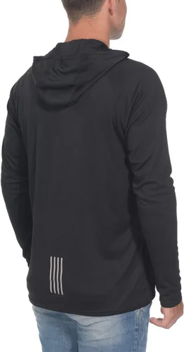 Vista 2 de Camisa de pesca para hombres de manga larga, con protección solar SPF 50+ UV, camiseta tipo sudadera Negro