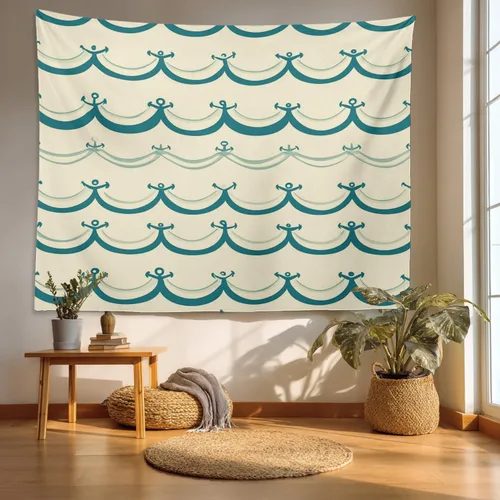 Vista 11 de Batmerry Abstract Repeat Polyester Tapestry, Tiled Directional Lightweight Wall Hanging High-Definition Print Backdrop For Dorm Room Bedroom Living