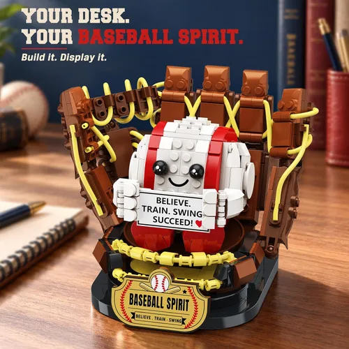 Vista 2 de INSOON Juego de construcción de guantes de béisbol 3D para adultos