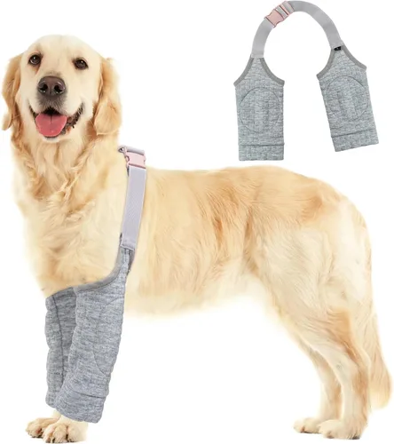 Vista 9 de Coppthinktu - Protector de codo de perro para callos, coderas ajustables