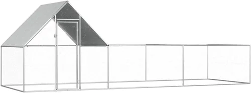 Vista 14 de Jaula de metal para gallineros al aire libre, jaula de pollo para aves de corral, corralito de corral, corralito de ejercicio, perrera con cubierta