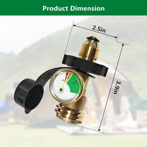 Vista 5 de Indicador de nivel de tanque de propano, adaptador de tanque de propano para tanque de propano LP de 5 a 100 libras, medidor de tanque de propano 1