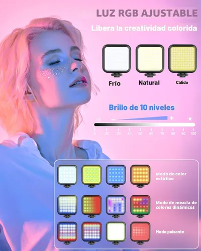 Vista 5 de Kit de inicio de YouTube para iPhone/Android, kit de inicio de YouTube con micrófono inalámbrico/trípode de cámara/trípode flexible/luz de relleno