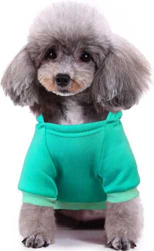 Vista 2 de Jecikelon Sudaderas con capucha para perros de invierno con estampado, ropa cálida para perros pequeños, abrigo de chihuahua, ropa para cachorros