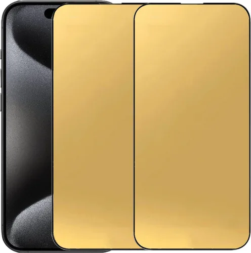 Vista 8 de Película protectora de pantalla de espejo de vidrio templado antiazul para iPhone 14 Pro Max, 6.7 pulgadas, dureza 9H, antiarañazos, cubierta