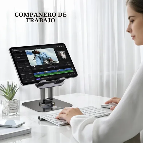 Vista 6 de OCYCLONE - Soporte para iPad, soporte giratorio de 360° para tableta, para Negro