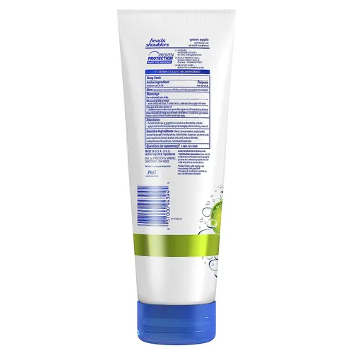 Vista 2 de Head & Shoulders Green Apple - Acondicionador anticaspa de uso diario, sin parabenos, 10.9 onzas líquidas