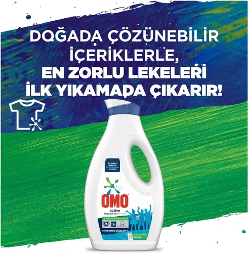 Vista 4 de Omo Liquid Active Cold Power Detergente para ropa blanca y colores 57.1 fl oz