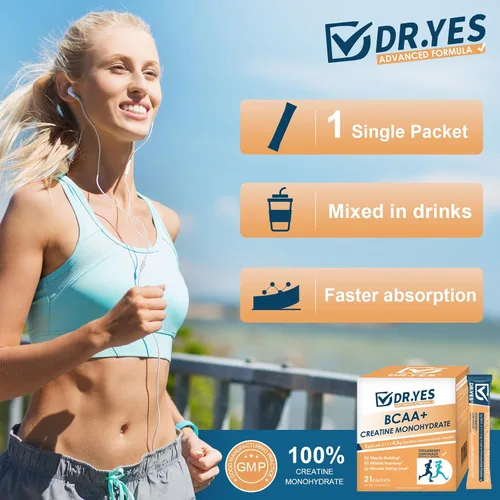 Vista 6 de DR.YES - Monohidrato de creatina en polvo de 4500 mg, fuerza de aumento, recuperación muscular y producción de ATP para hombres y mujeres, apto