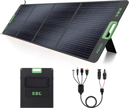 Vista 8 de EBL Panel Solar 100W Panel Solar Portátil (Actualizado) para Estación de Energía 240/300/500/1000/1500/2000, con Soporte Ajustable y Cable Paralelo