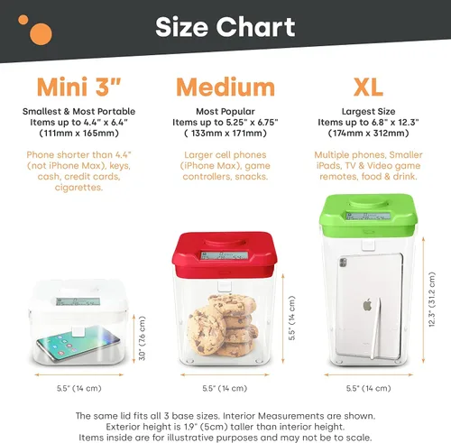 Vista 18 de Recipiente temporizador: unidades completas Kitchen Safe., blanco, transparente (White Lid + Clear Base)