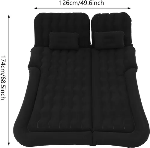 Vista 2 de Car Air Mattress, Inflatable SUV Bed, Back Seat Sleeping Pad, Heavy Duty PVC Flocking Structure 12V Electric Pump Fast Inflate Portable Travel