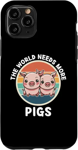 Vista 10 de iPhone 15 Vintage The World Needs More Pig Retro Pigs Lover Case
