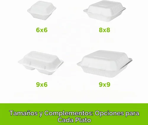Vista 6 de KARAT EARTH Clamshell - Recipientes de alimentos para llevar [6 x 6 pulgadas, 500 unidades] Contenedores compostables para llevar, bagazo