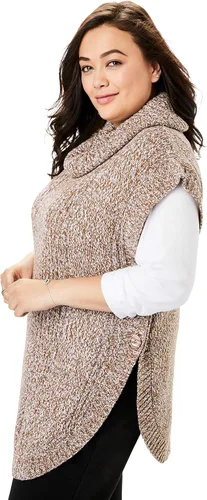 Vista 4 de Woman Within Poncho de punto de talla grande para mujer