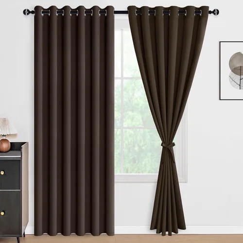 Vista 62 de DWCN - Cortinas 100% opacas para dormitorio con forro negro, cortinas de ventana de doble capa con aislamiento térmico que oscurecen toda la Azul