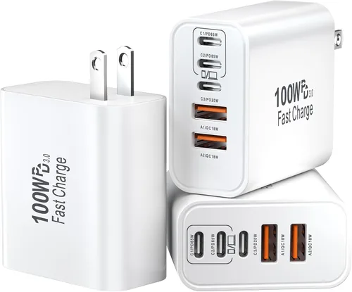 Vista 11 de Bloques de carga USB C, cargador súper rápido USB tipo C para iPhone 18 Pro 2-Blanco